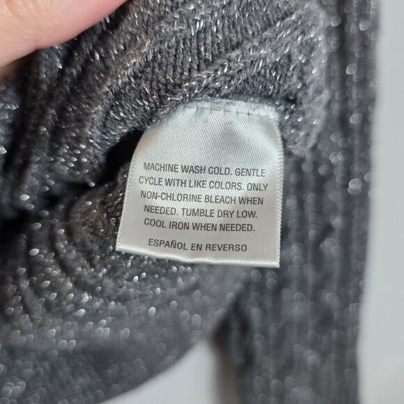 Charter Club Cable Knit Sweater Women's Size XL Gray & Silver Cotton Blend - Picture 10 of 11